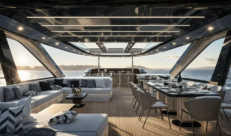 The Azzurra 48 main saloon